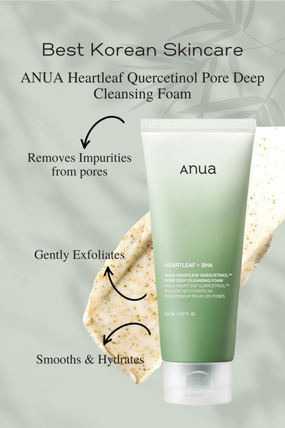 Anua Heartleaf Quercetinol Pore Deep Cleansing Foam (150ml)